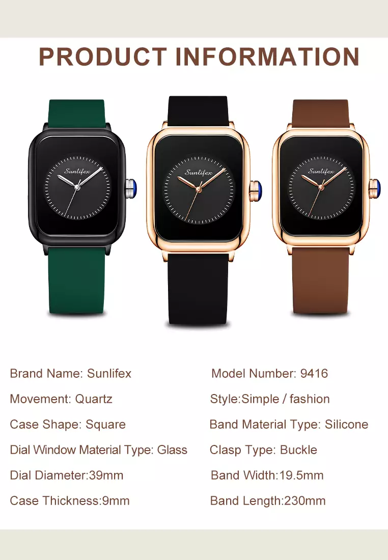 Jam Tangan Wanita Kuarsa Anggun Santai Tali Silikon Jam Tangan Cewek Original brown black