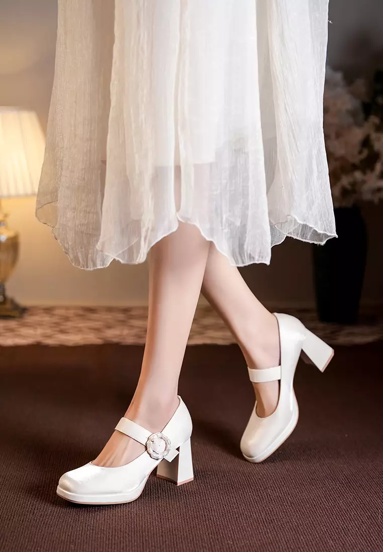6CM Strap Satin Mary Jane Shoes BY2465-10