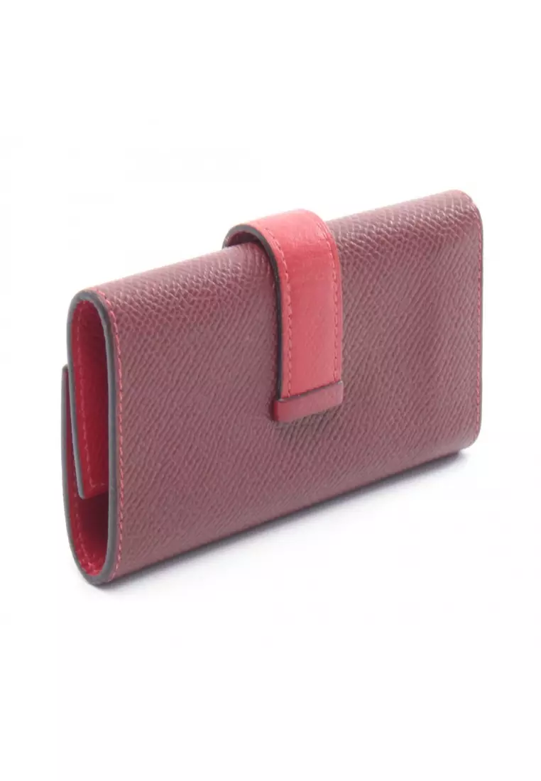 Pre-Loved Hermès Bearn Rouge Ash Rouge Casac 4 ring chain key case Veau epsom Bordeaux Red silver hardware T stamp