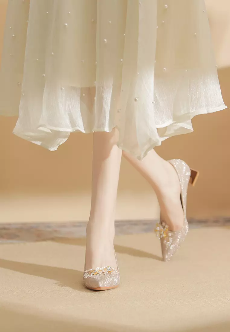 5CM Elegant Buckle Chunky Heel Shoes IF550-3