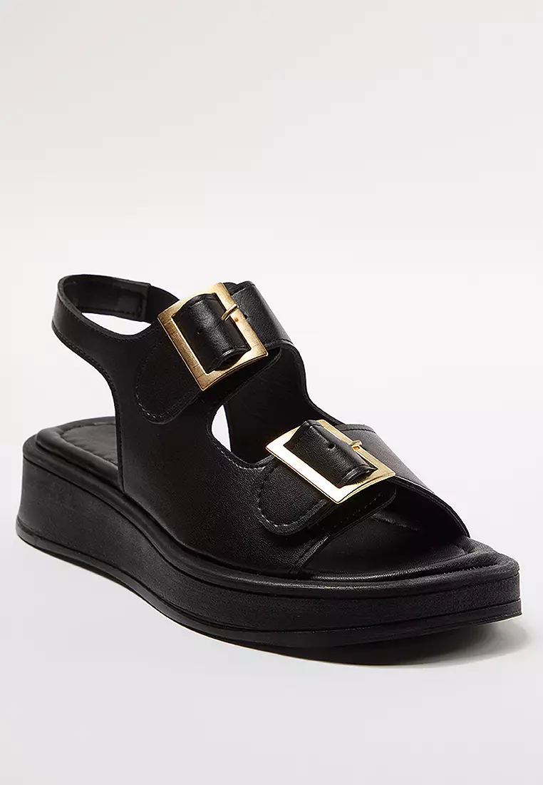 Double Buckle Chunky Sole Sandals