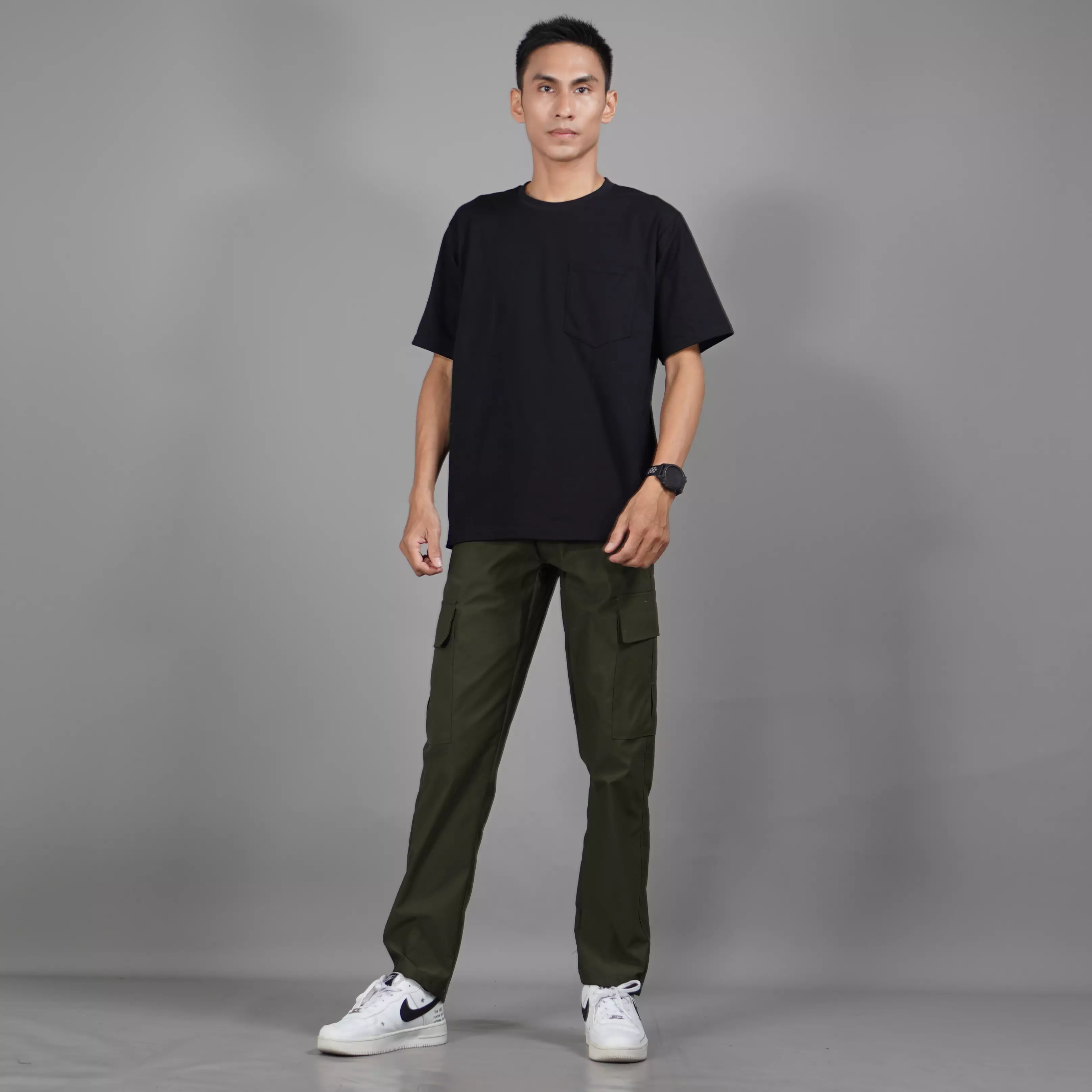 RAYMOND Celana Cargo Pria Celana Taktikal Tactical Cargo Pants Pria - ARMY