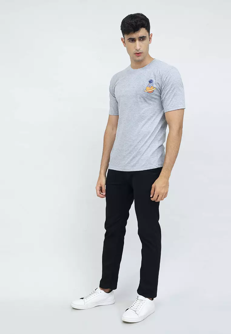 kaos pria lengan pendek Grey Some Space houseofcuff X little fresco