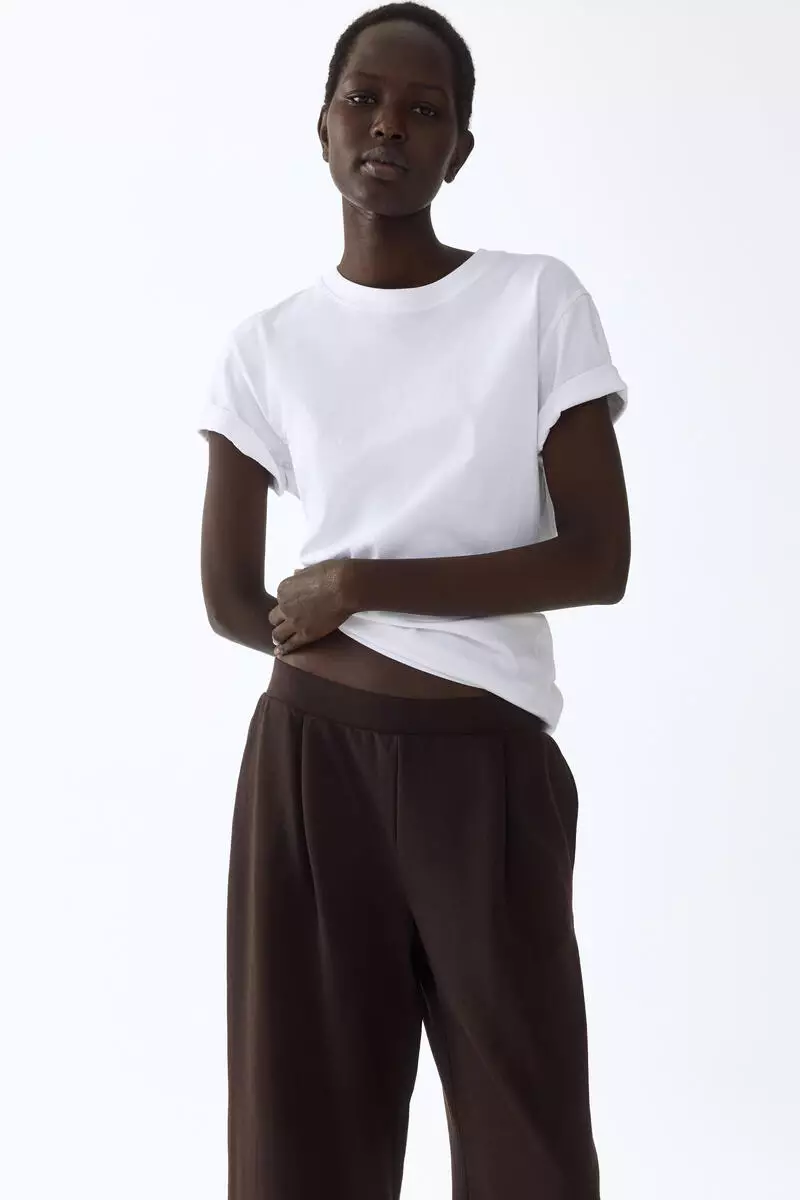 Wide interlock joggers