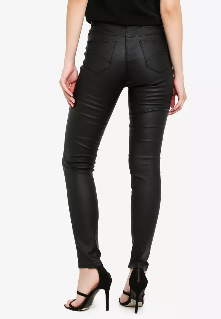 Real leather skinny on sale jeans