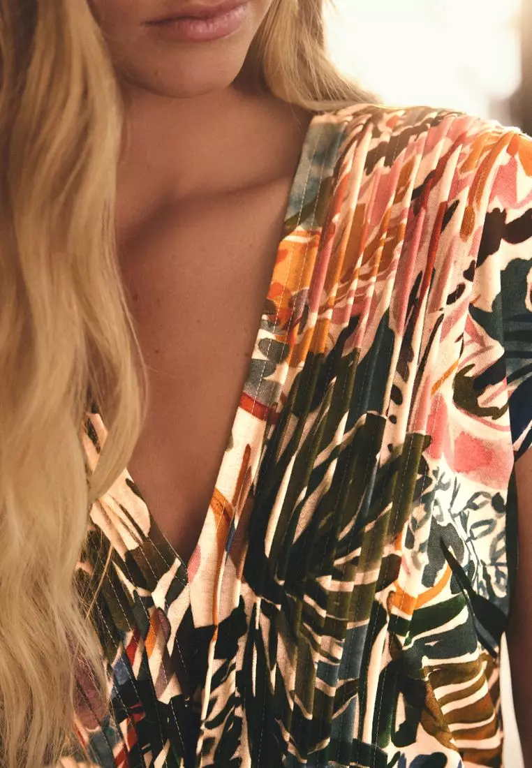 Pintuck V-Neck Top