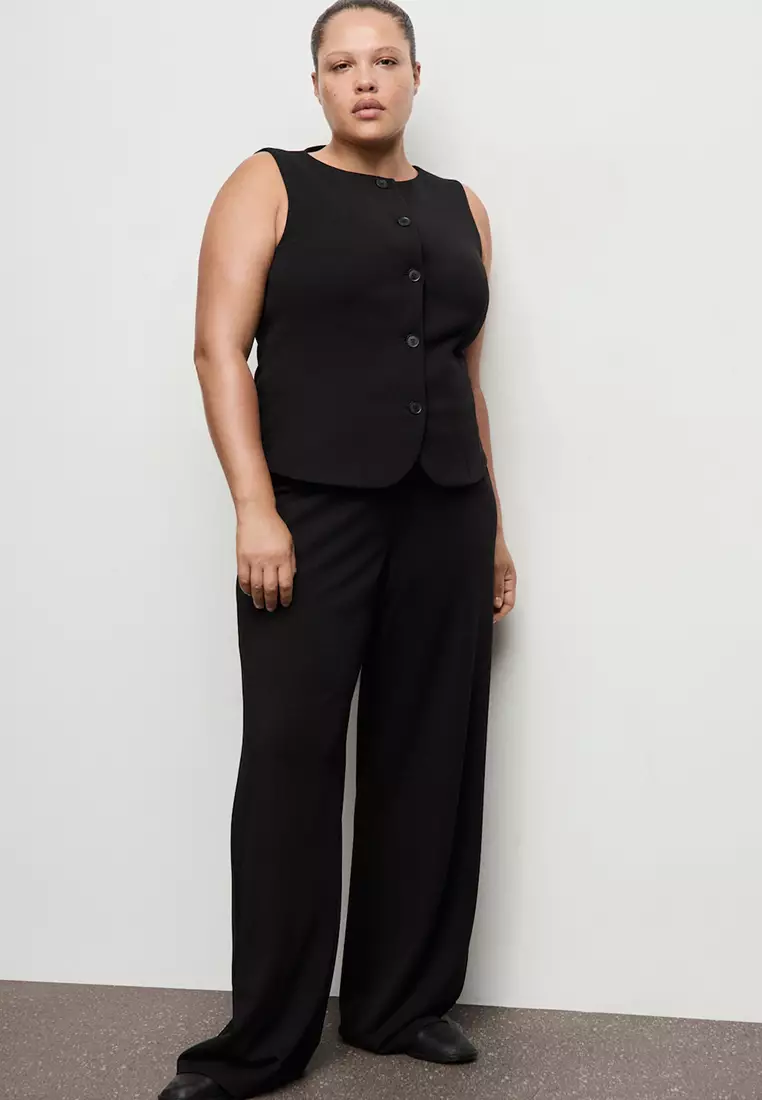 Straight Low-Rise Suit Trousers