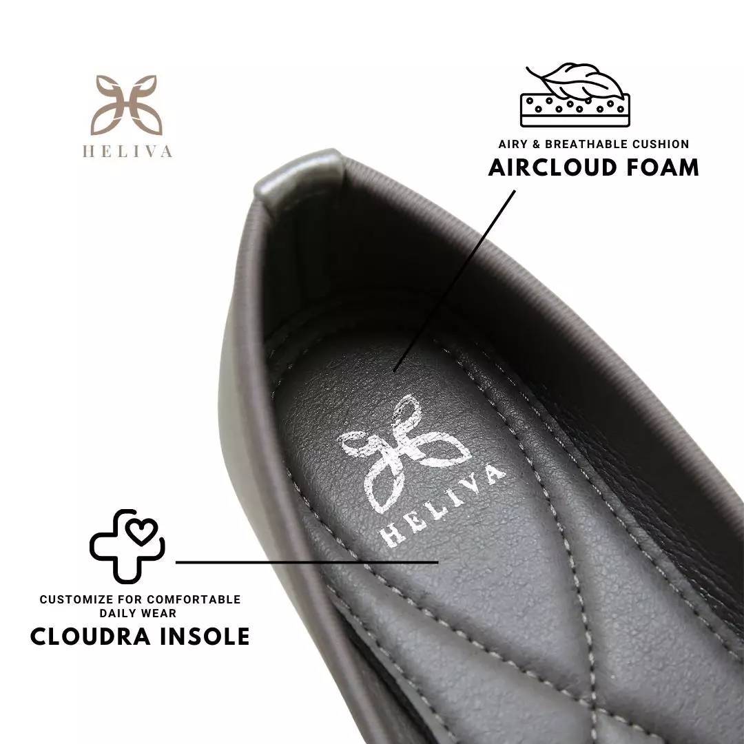 Heliva Zola Sepatu Loafers Slip On Aksesoris Pita Sol 1cm HV7660