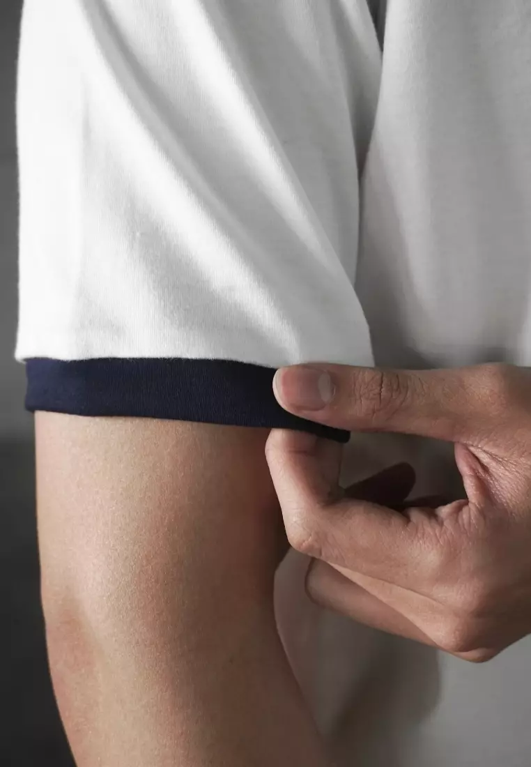 Kale Ringer White Navy / Cotton Cloudy / Kaos Boxy Fit / Kaos Korea / Atasan Kaos Pria / Kaos Basic Pria