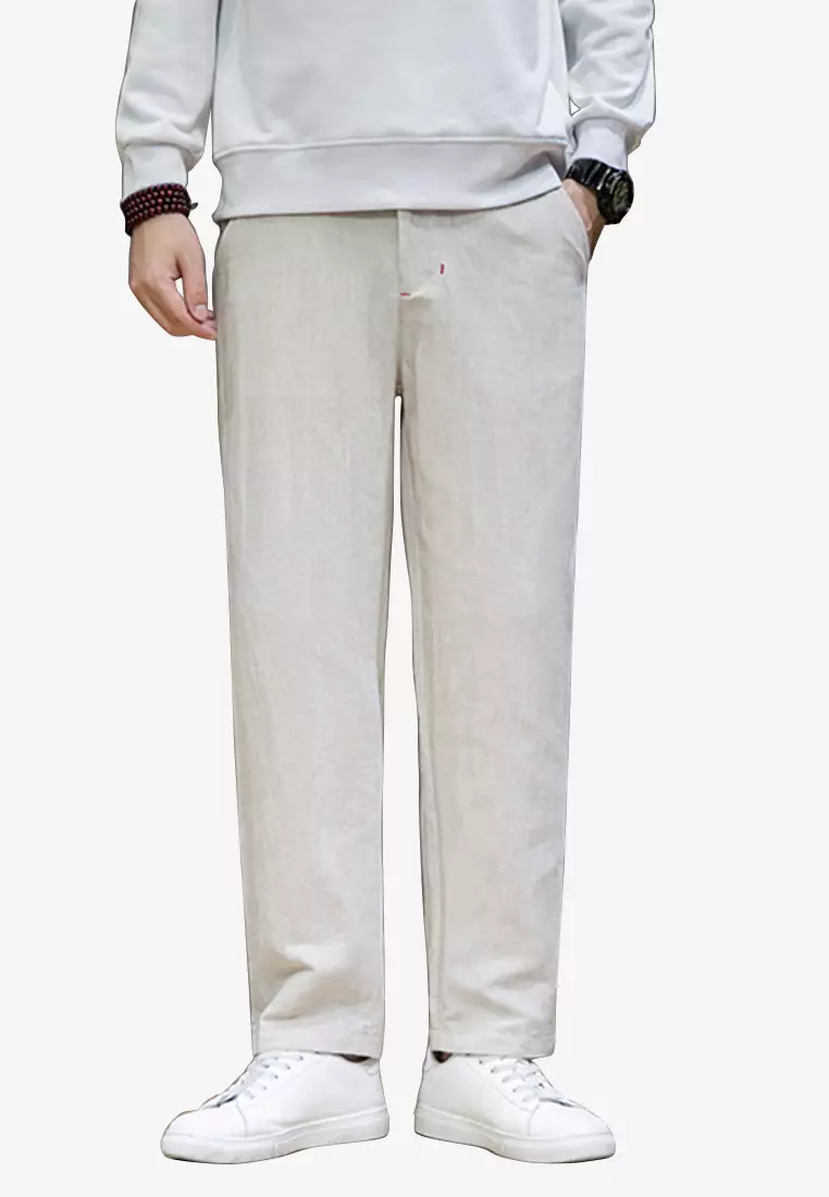 Mens baggy sale linen trousers