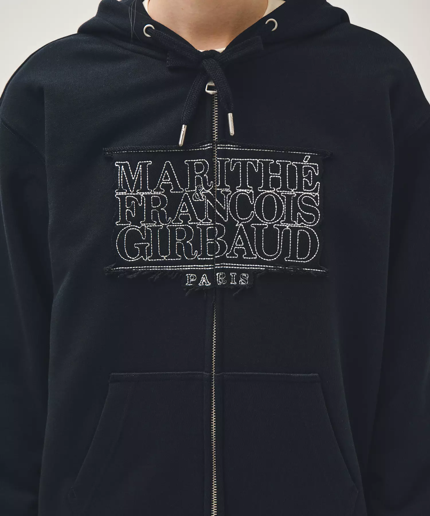 CLASSIC LOGO APPLIQUE HOODIE ZIPUP navy