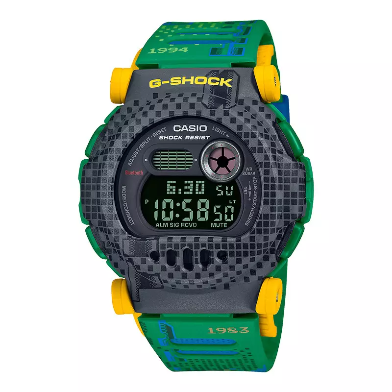 Jam Tangan Pria Casio G-Shock G-B001RG-3DR Jason Retro Video Game Series Digital Dial Green Resin Band