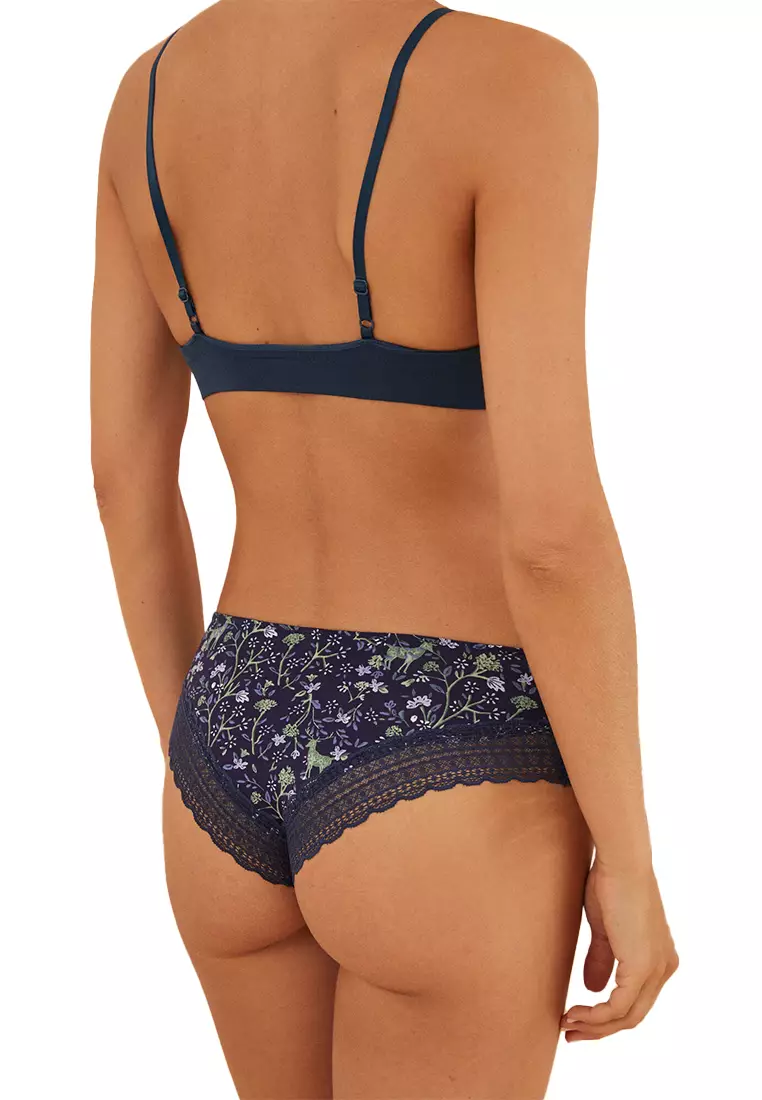 Buy Women'Secret Blue Floral Lace Wide Side Brazilian Panty 2024