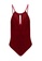 PINK N' PROPER red Opulence Danya Keyhole Velvet One-Piece Swimsuit D24D1USA6A2648GS_5