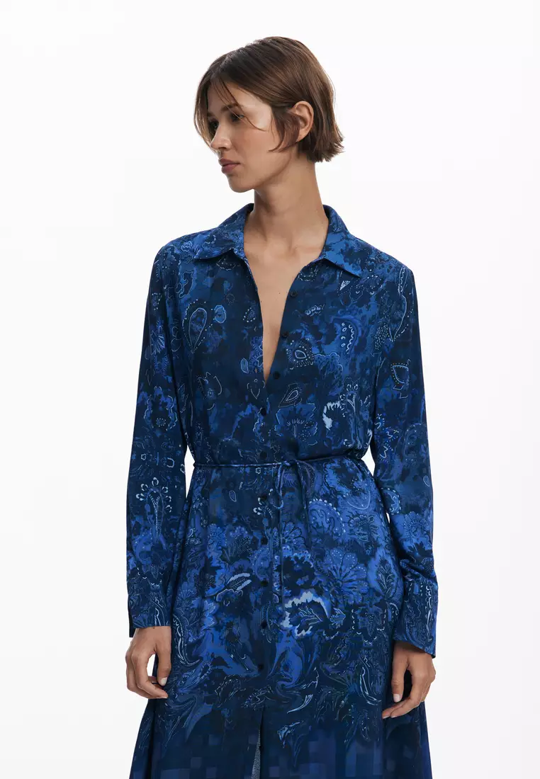 Paisley shirt dress