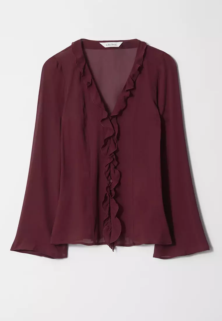 V-Neck Ruffle Blouse