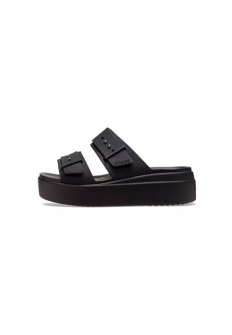 Women's Brooklyn Buckle Low Wedge in Black