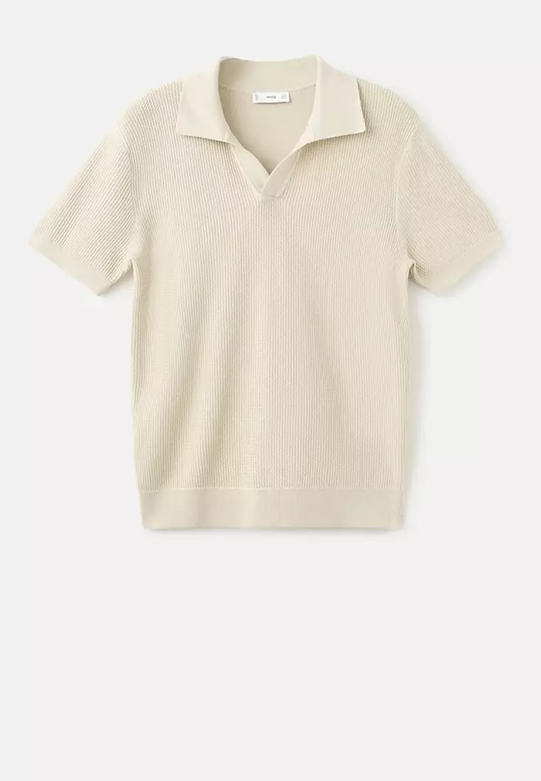 100% Cotton Knitted Structure Polo Shirt