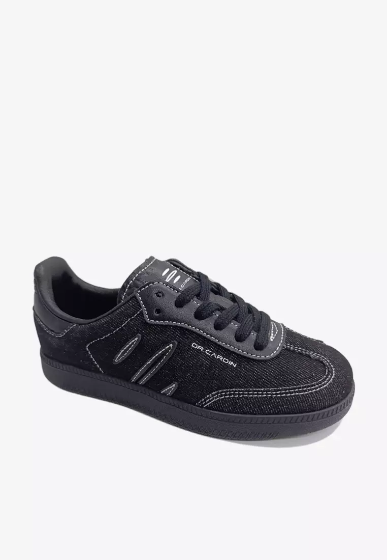Dr Cardin The Origin: Heritage Collection Kids Laced-Up Sneaker K-RJ-100 | Denim/Faux Suede/Leather