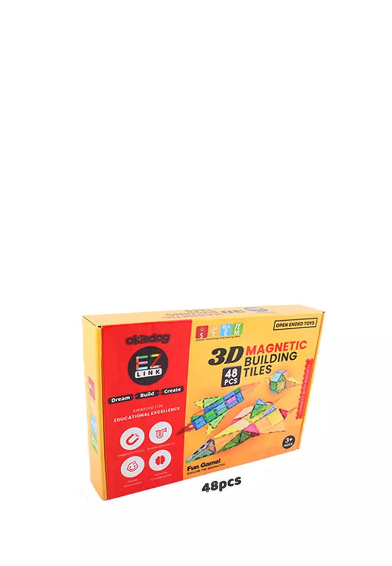 Okiedog EZLink 3D Magnetic Building Tiles 48PCS