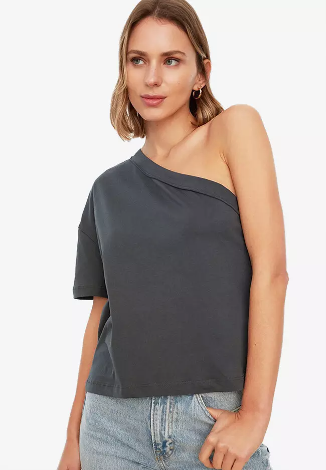 Buy Trendyol One Shoulder T Shirt 2024 Online ZALORA Philippines