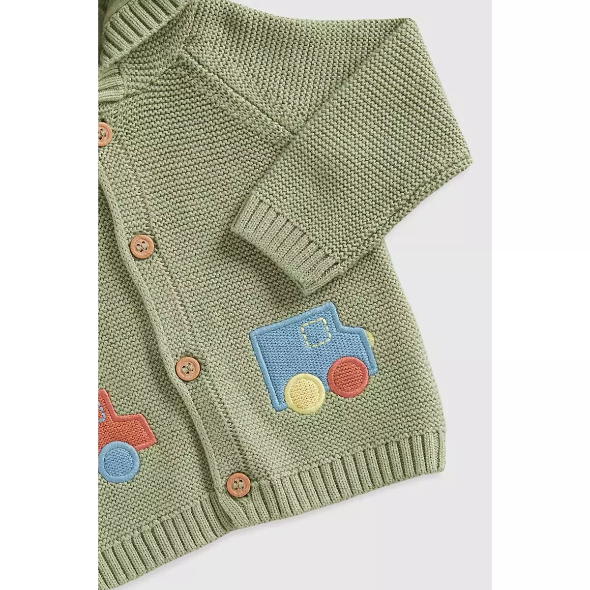 Mothercare Green Car Hooded Cardigan - Kardigan Bayi Laki-laki (Cokelat)