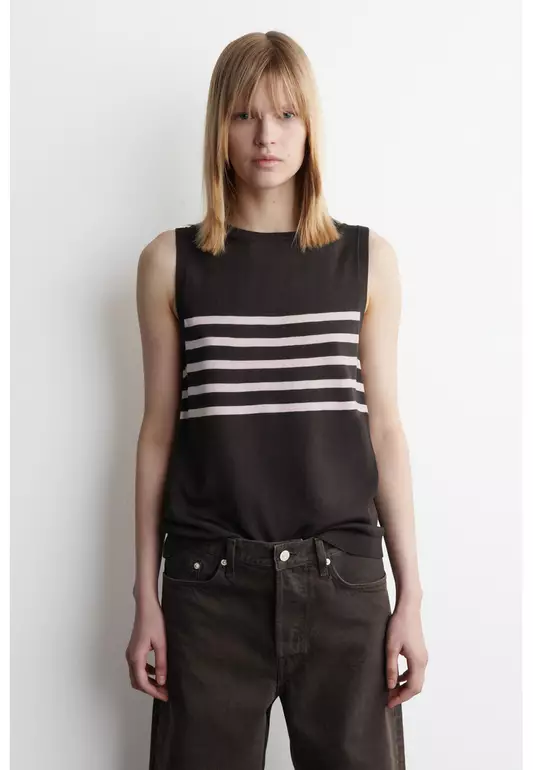 STRIPED KNITTED TANK TOP