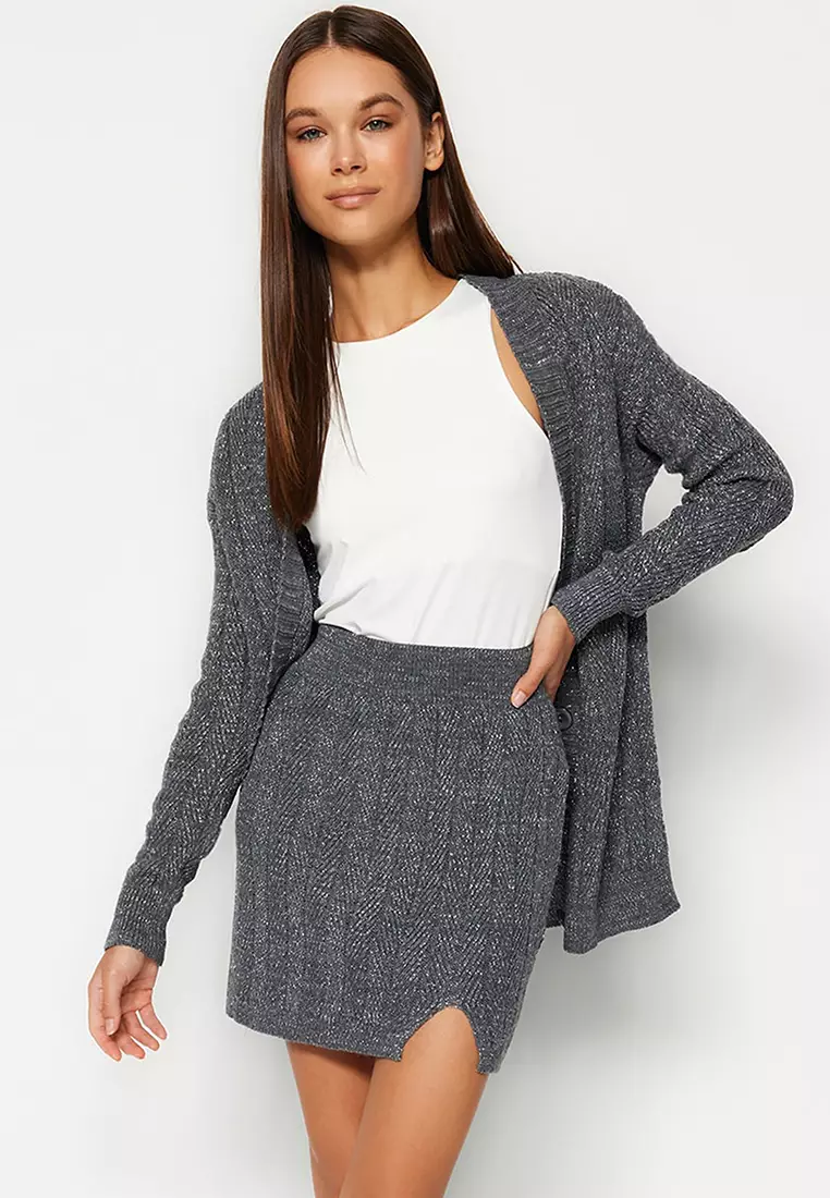 Buy Trendyol Knit Cardigan & Skirt Set Online ZALORA Malaysia