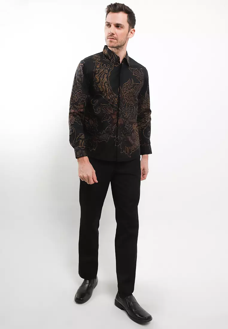 BATIK TALENTA EXCLUSIVE Lengan panjang Slimffit bungga salur