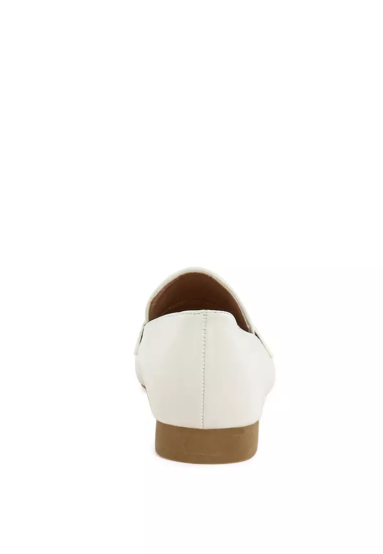 Flat Heel Loafers In Off White