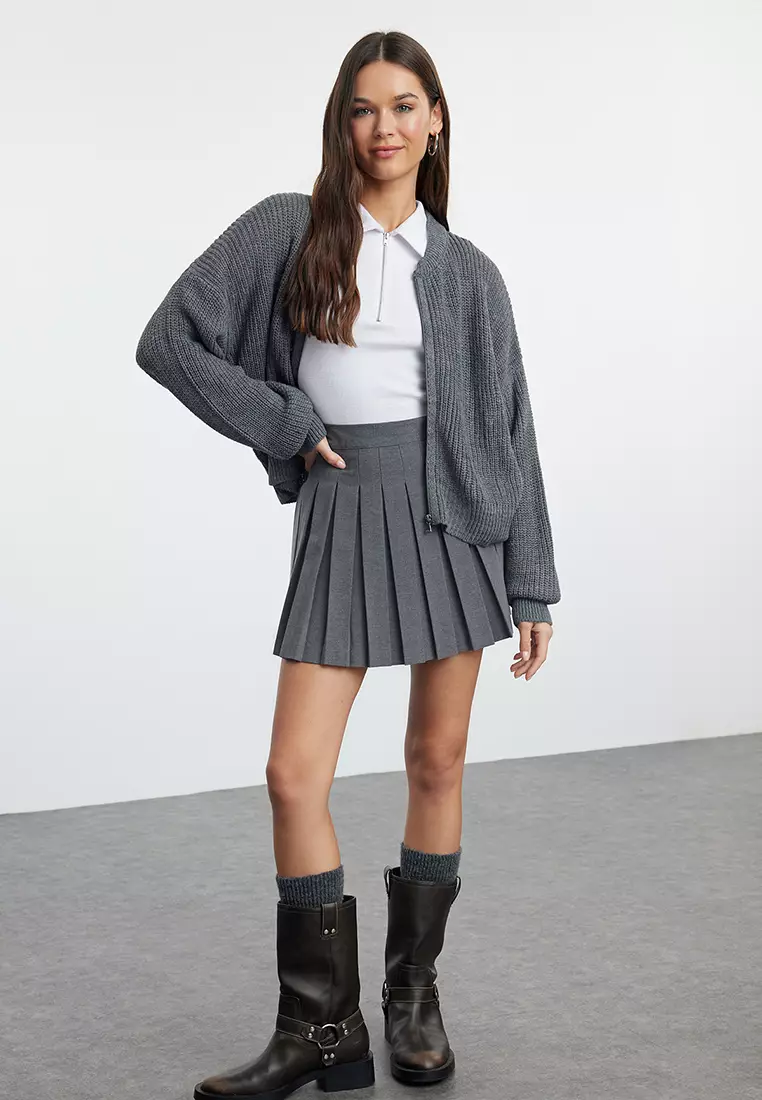 Bomber Collar Cardigan