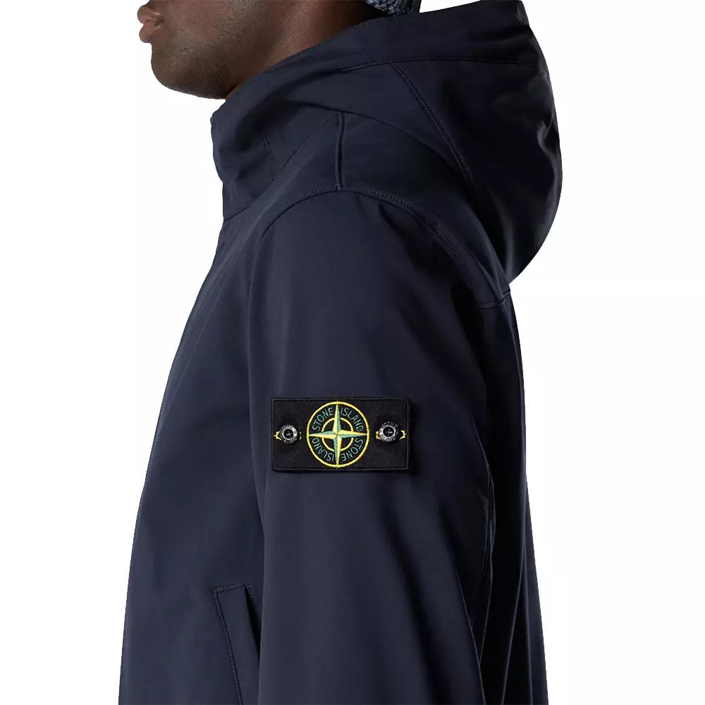 4100118 Light Soft Shell-R E.Dye Technology In Recycled Polyester Hooded Jacket Navy Blue