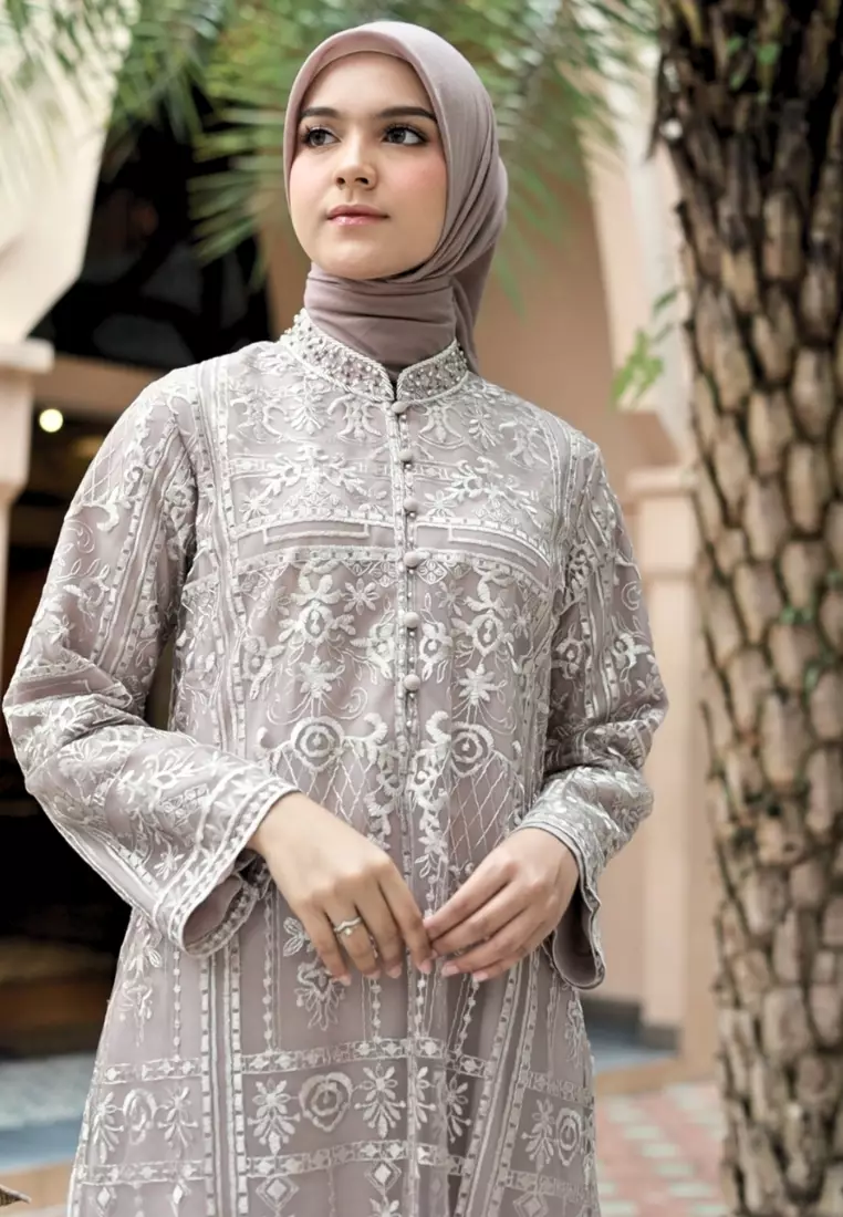 Mosleem Brown Brokat Elegant Payet By Briiliant Girl Warna Coklat