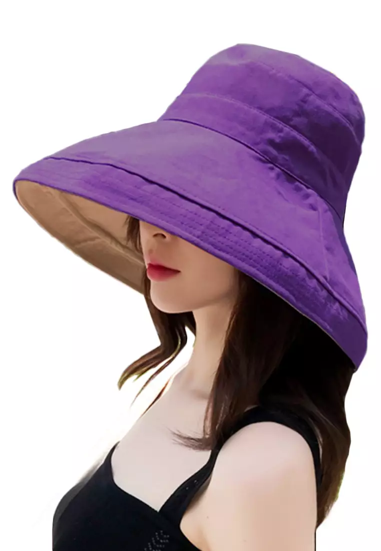 Foldable Large Brim Double-Sided Fisherman Caps A22062402PU