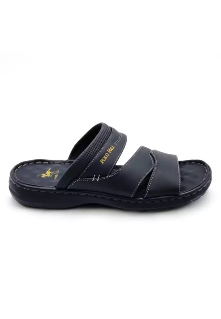 Black sales polo sandals