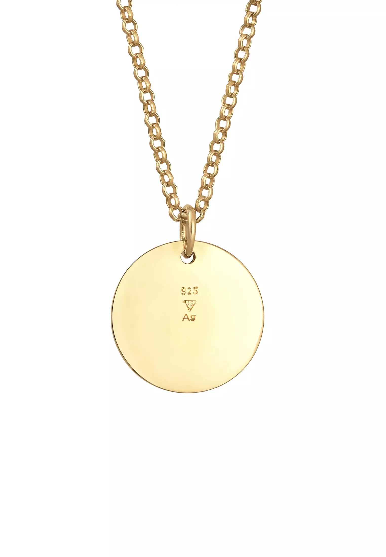 Necklace Plate Pendant Basic Round Gold Plated