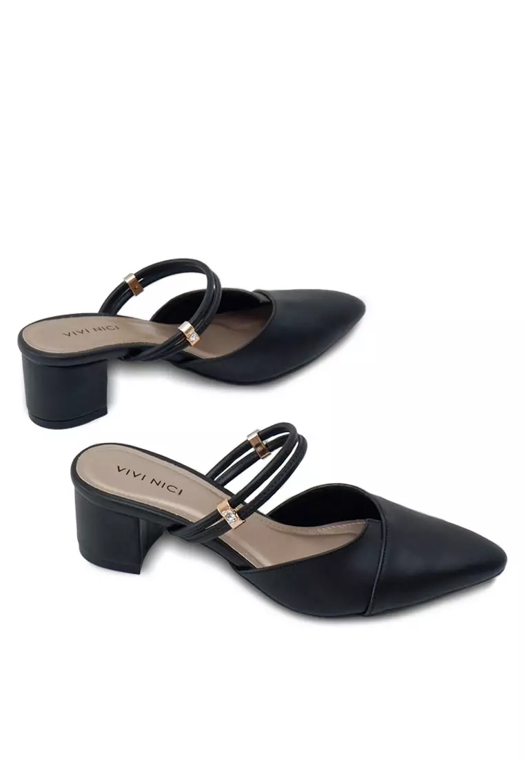 VIVI NICI - Rawles Sandal Mules Hak 5 cm Black