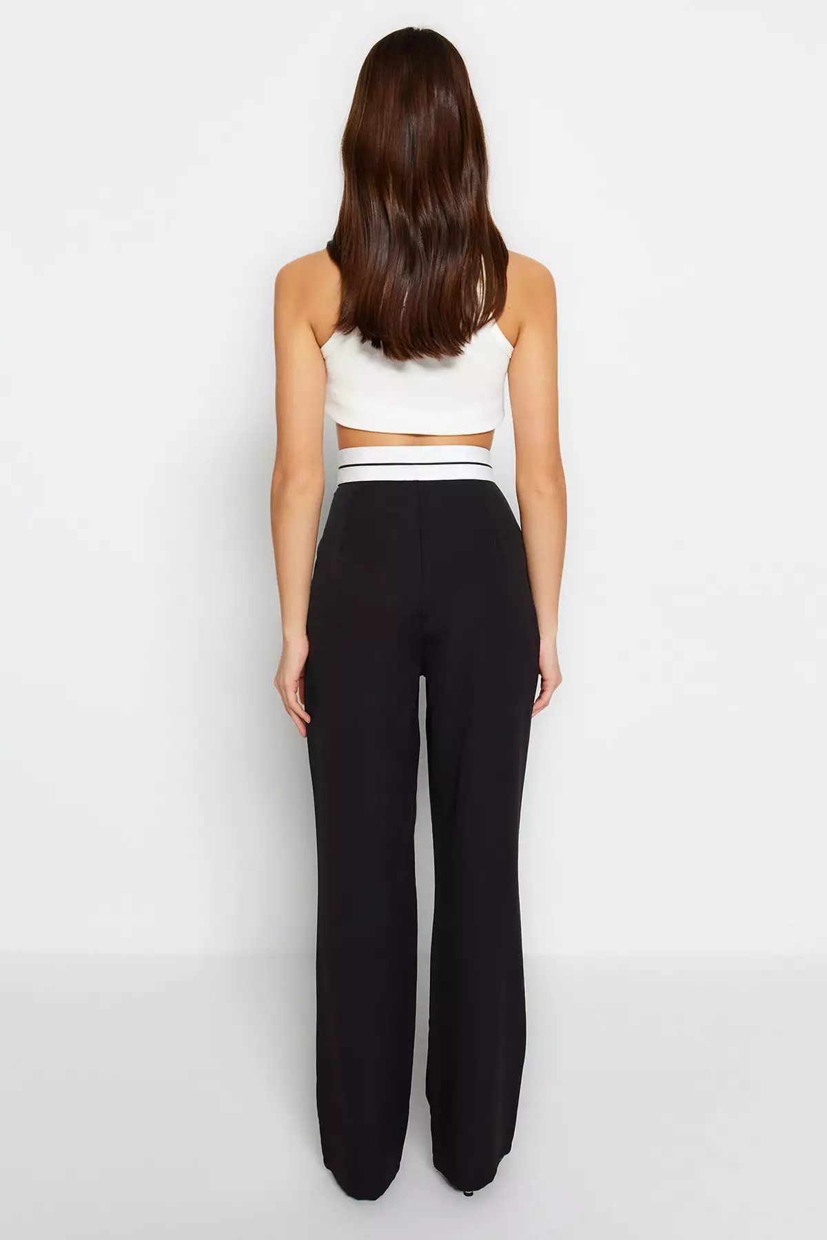 Contrasting Waistband Trousers