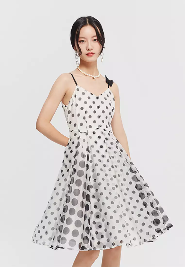 Simple Midi Polka Dot Dress
