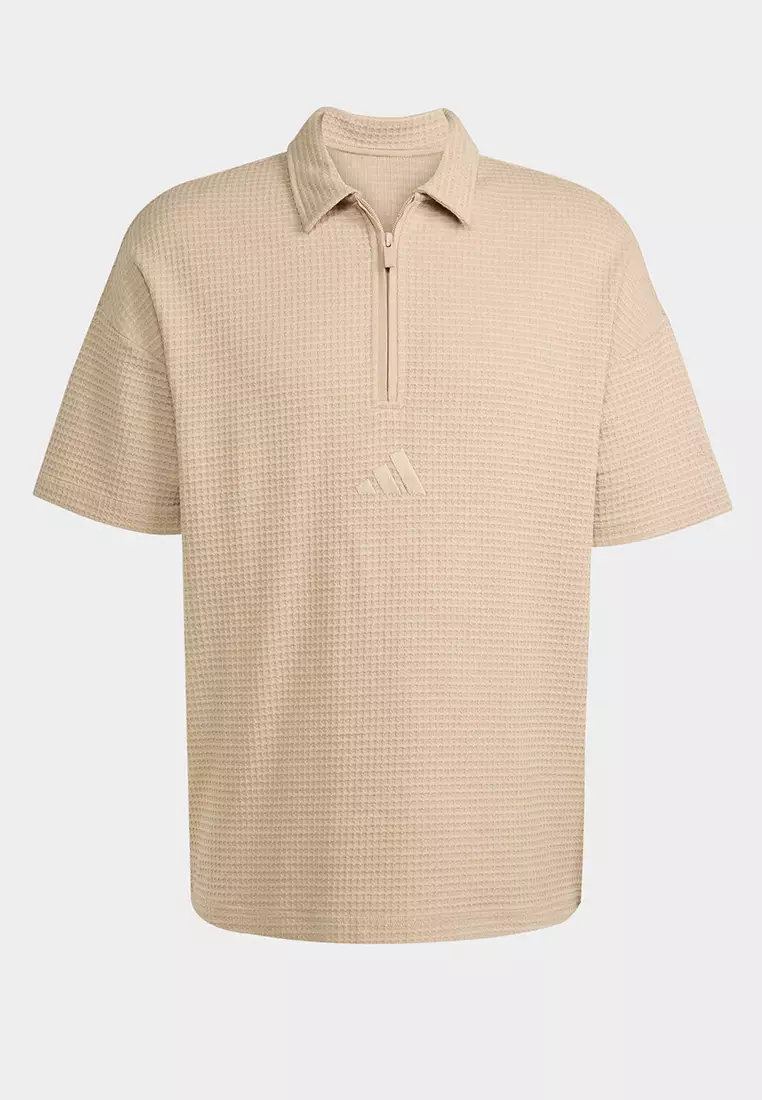 All SZN Waffle Knit Half-Zip Polo Shirt