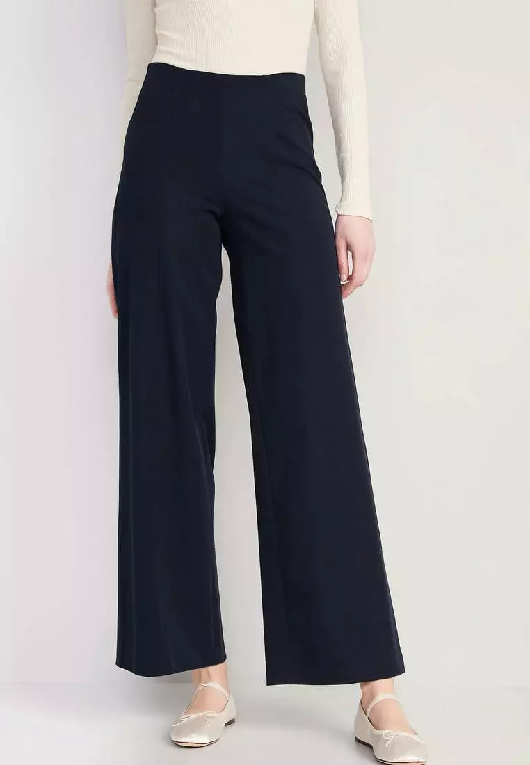 High-Waisted Pull-On Pixie Wide-Leg Pants