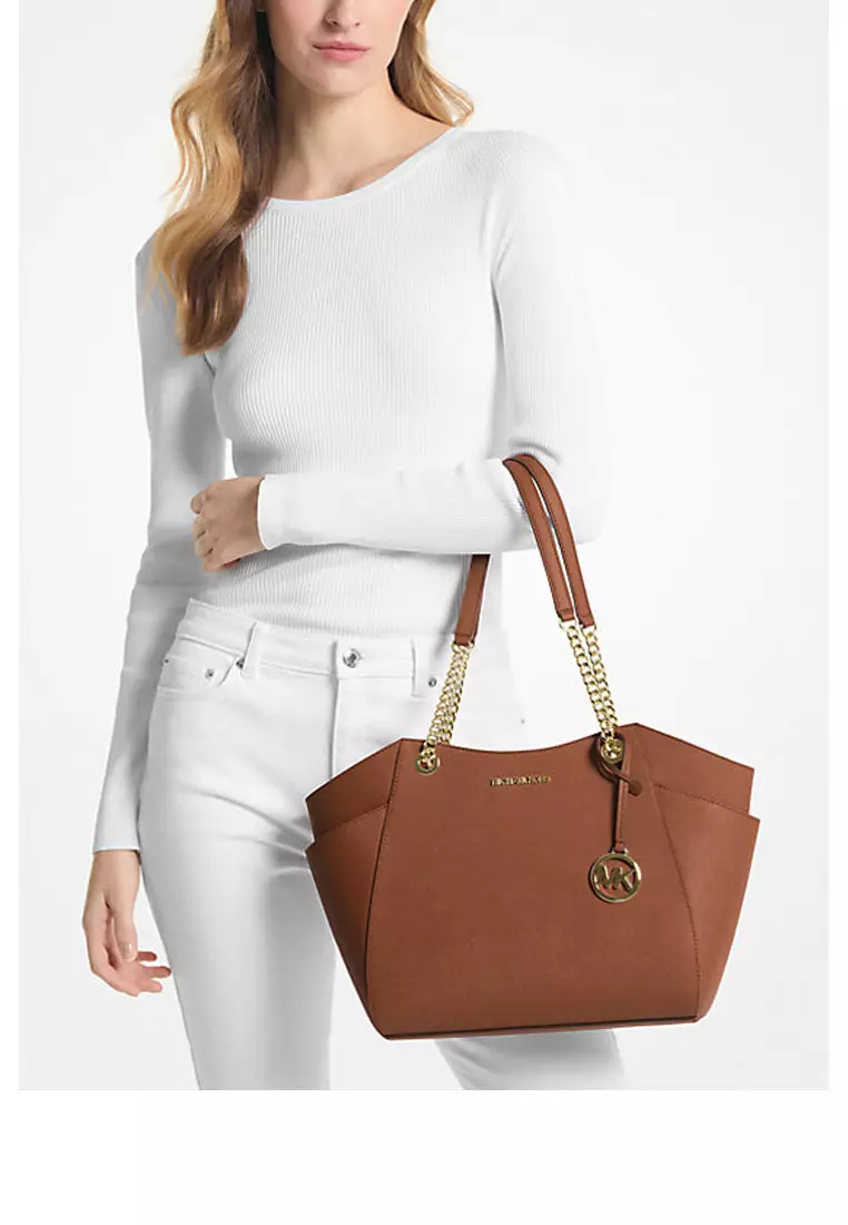 Jet Set Large Saffiano Leather Shoulder Bag