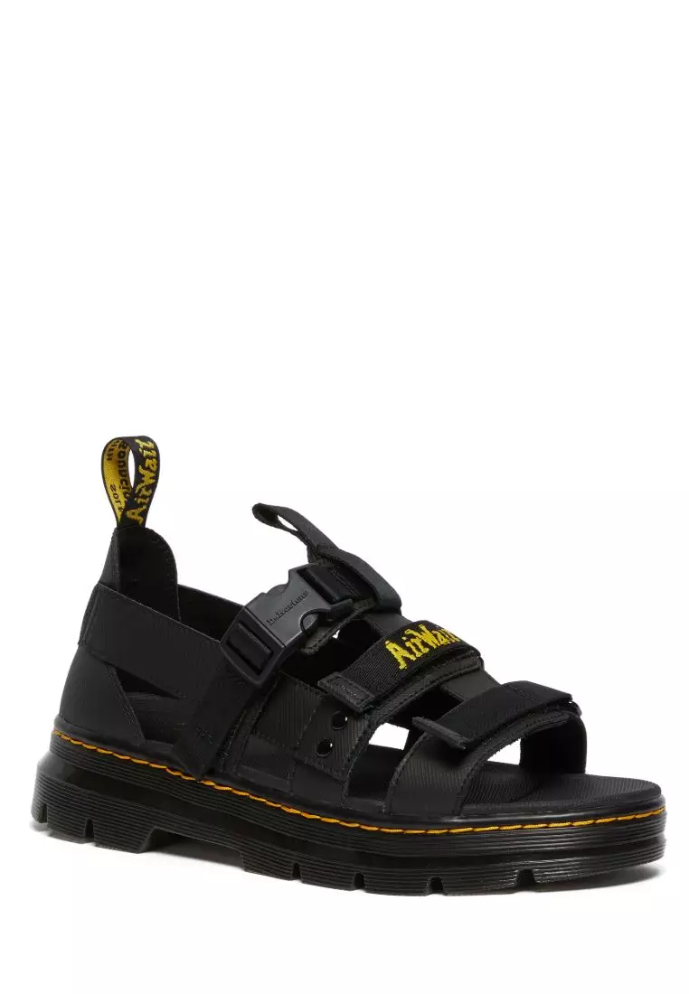 PEARSON STRAPPY WEBBING SANDALS -  BLACK
