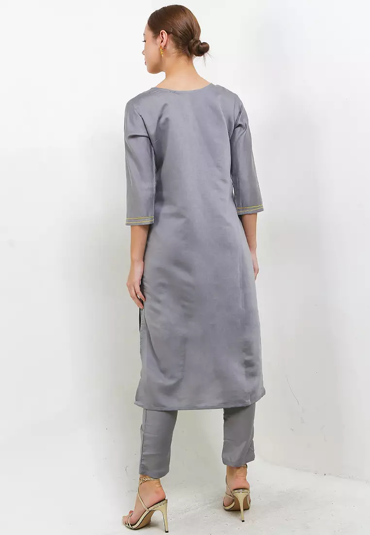 Chanira Festive Reha Tunic Set-Grey
