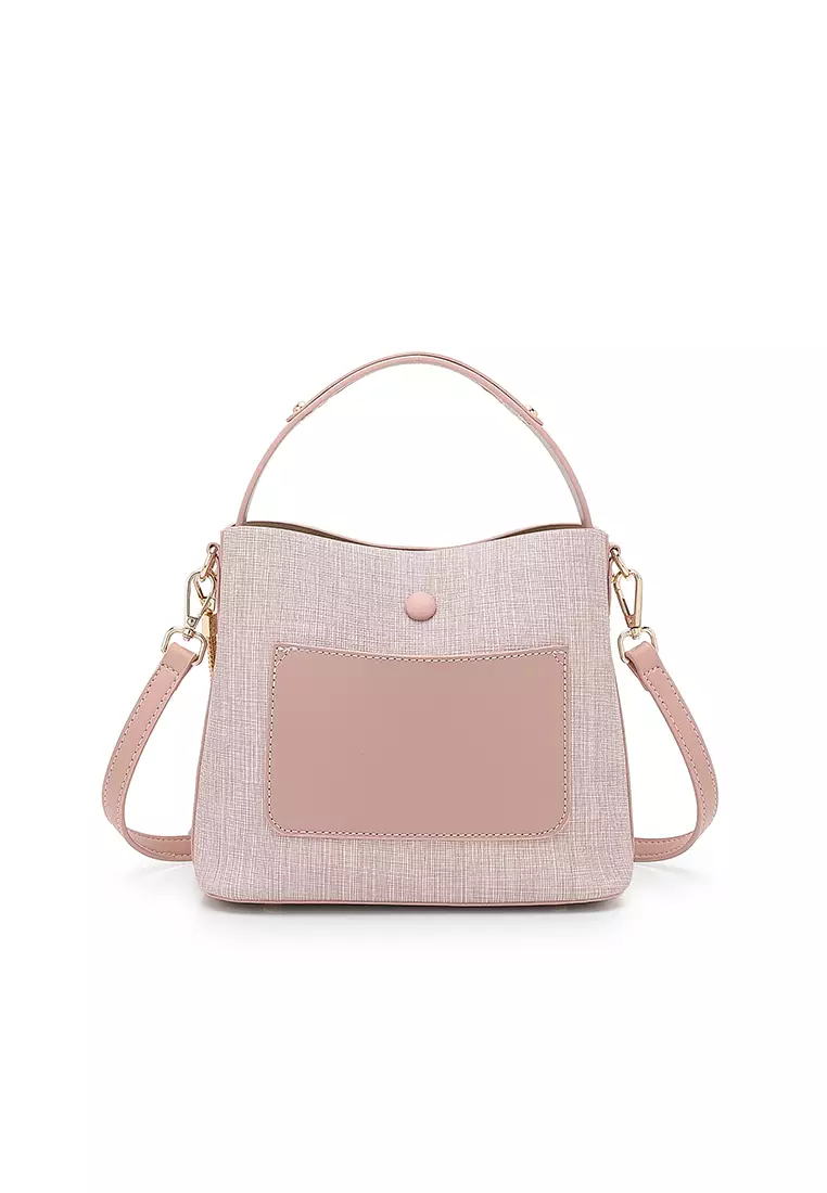 Women's Top Handle Bag / Sling Bag / Crossbody Bag (Tas Selempang / Tas Tangan) - Merah Jambu