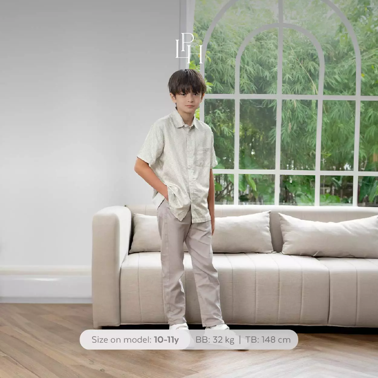 Little Palmerhaus - Kayana Batik Top Boy (Baju Batik Anak Laki-Laki) Light Mauve