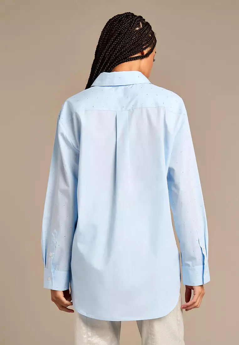 Sparkle Pale Blue Poppy Woven Shirt