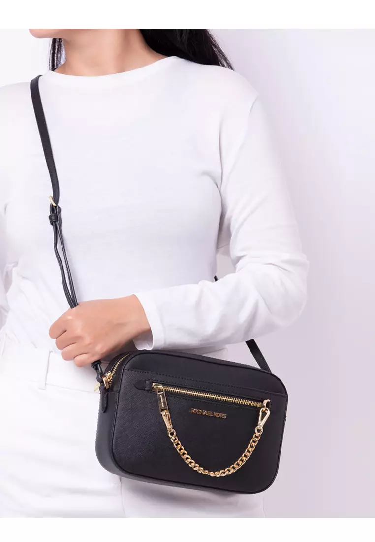 Jet Set Item Large Chain Crossbody Bag Black