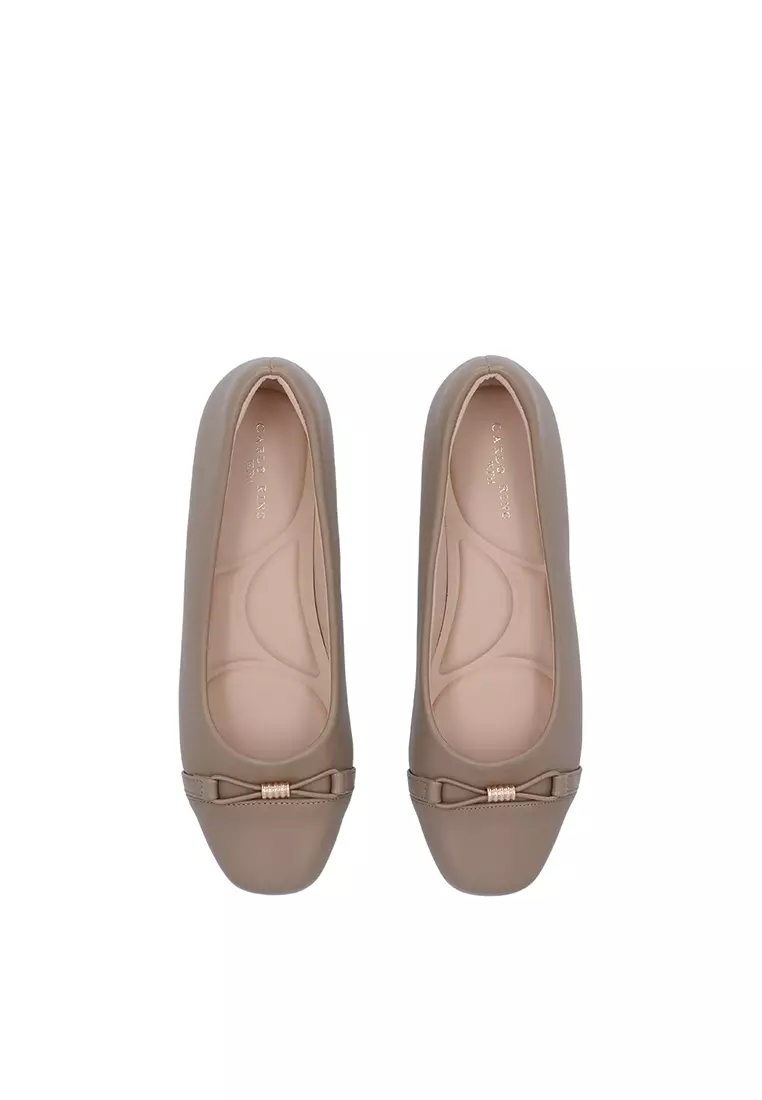Khaki Lila Bow Pumps