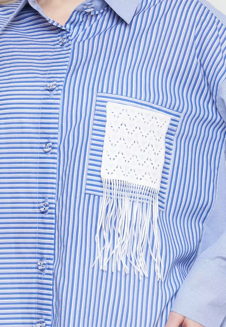 Kamilaa by Itang Yunasz Kemeja April Royal Blue